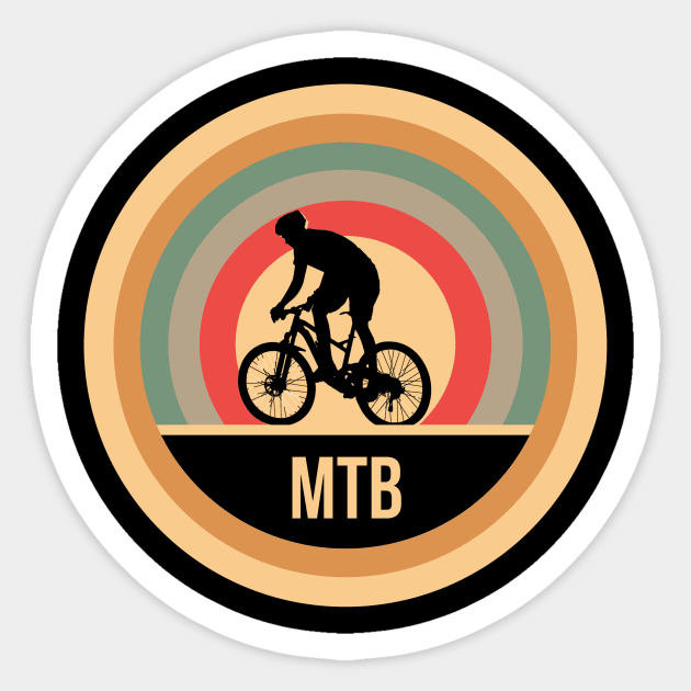Retro Vintage MTB Gift For Mountain Bikers Sticker by OceanRadar